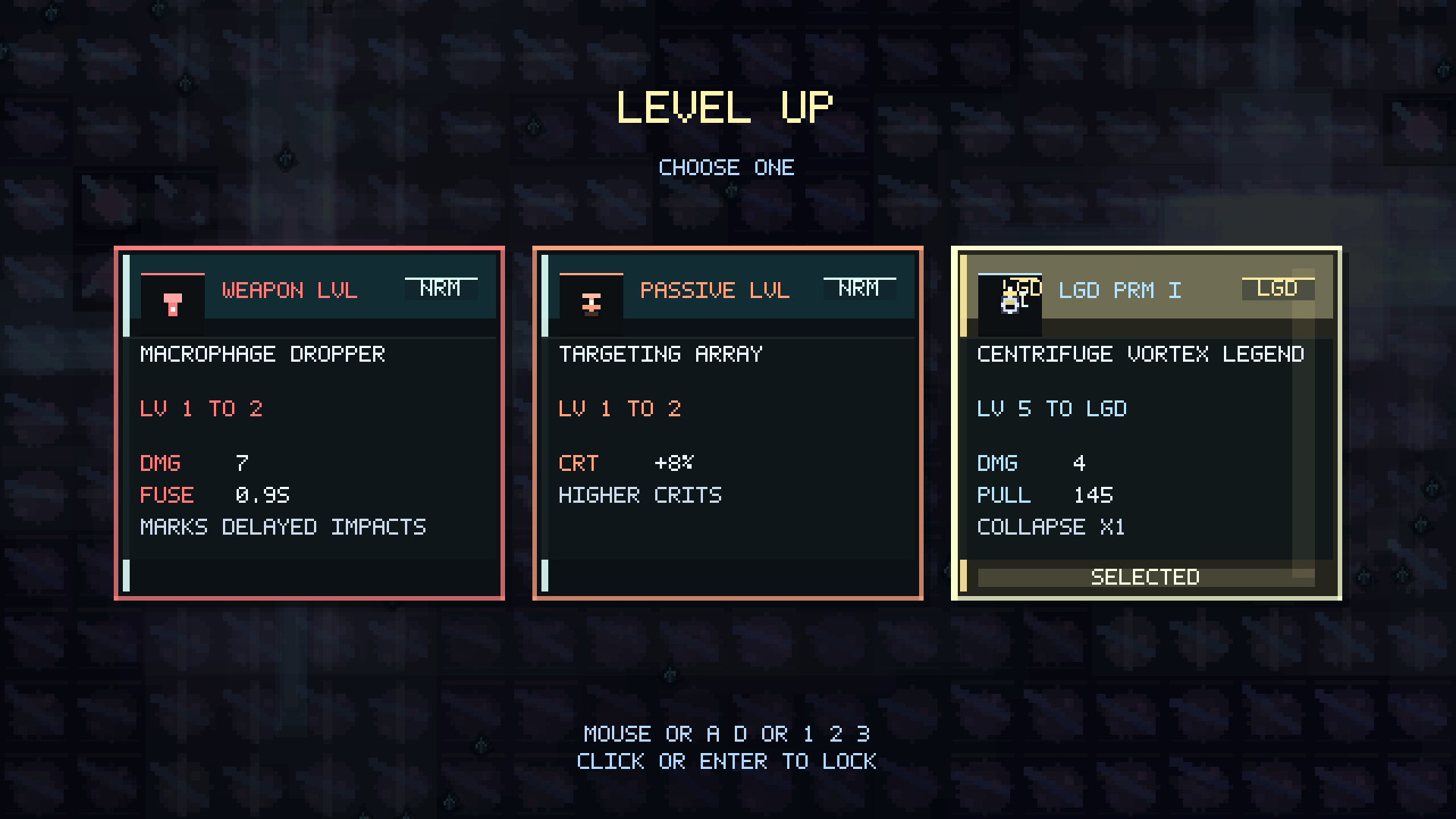 Level-up gameplay screenshot